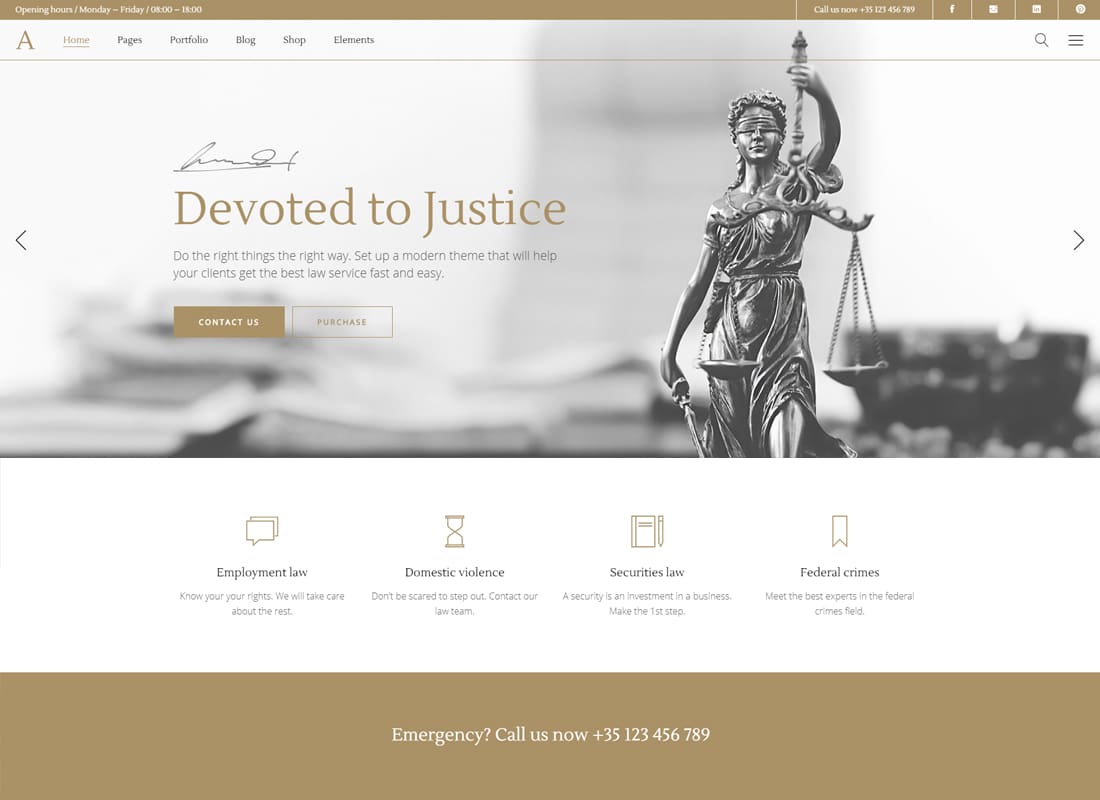 Anwalt - A Lawyer and Law Office Theme Website Template
