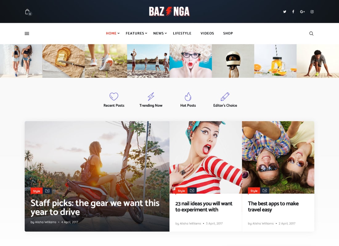Bazinga | Modern Magazine & Viral Blog WordPress Theme Website Template