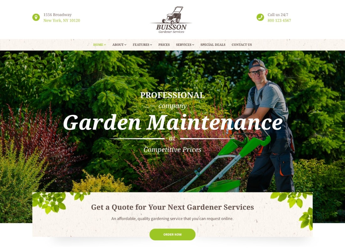 Buisson | Gardening WordPress Theme Website Template
