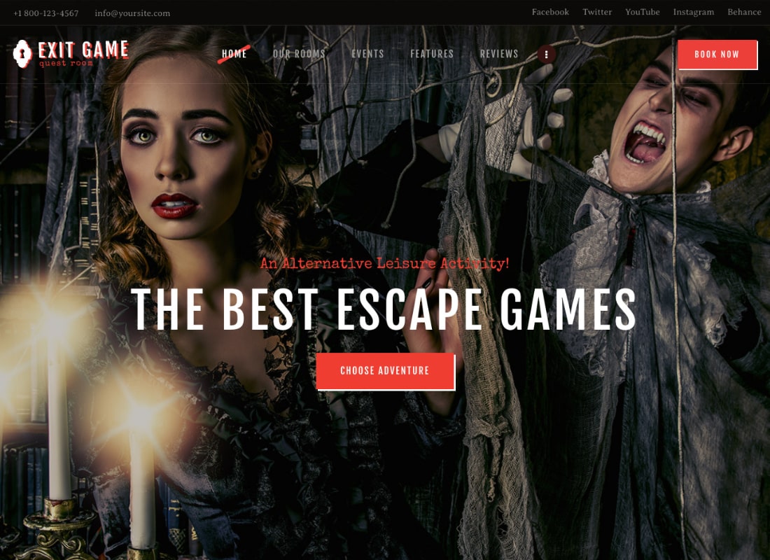 Exit Game | Real-Life Room Escape WordPress Theme Website Template