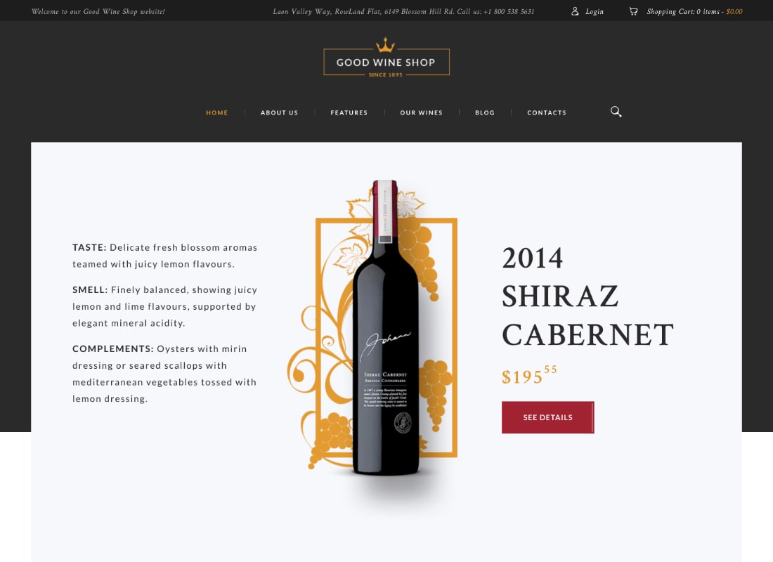 Good Wine | Vineyard & Winery Shop WordPress Theme  Website Template