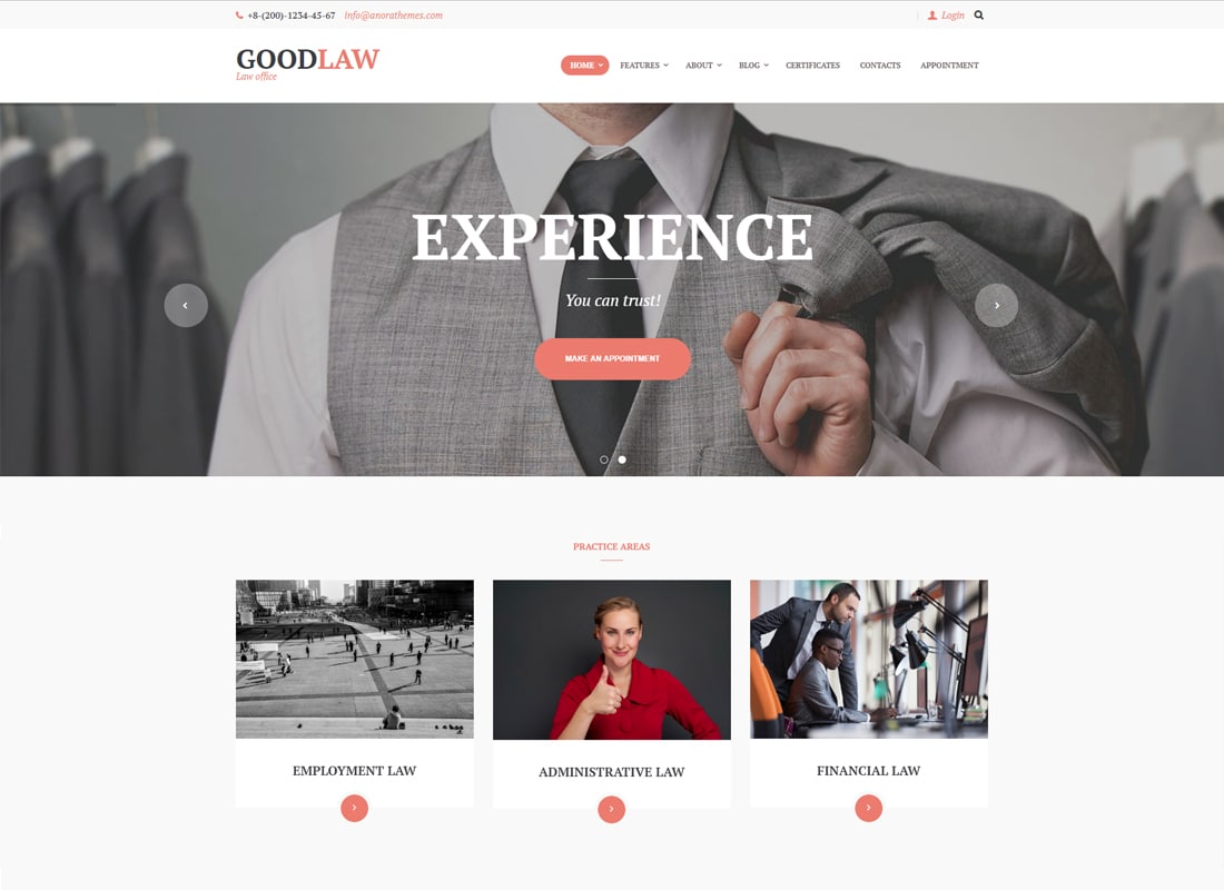 GoodLaw | A Lawyers & Legal Advisor WordPress Theme Website Template