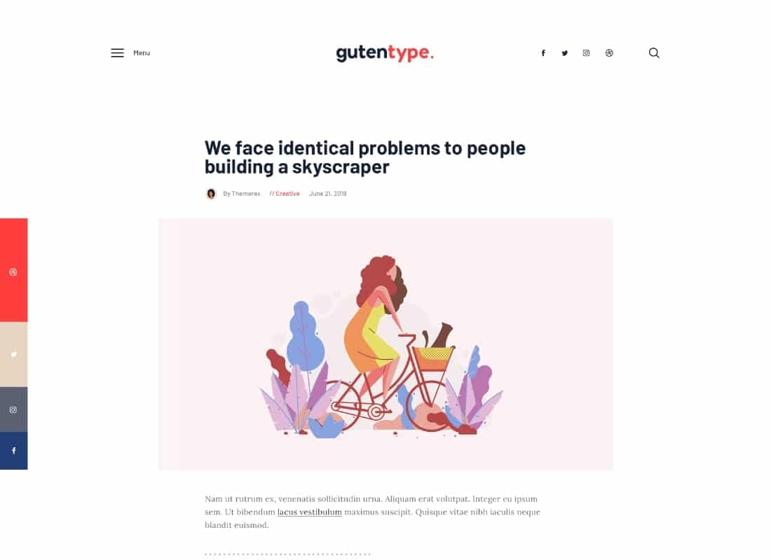 Gutentype | 100% Gutenberg WordPress Theme for Modern Blog + Elementor Website Template