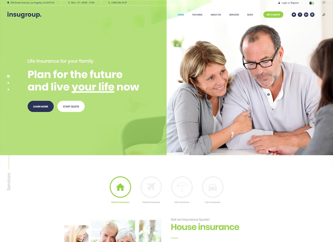 Insugroup | A Clean Insurance & Finance WordPress Theme Website Template