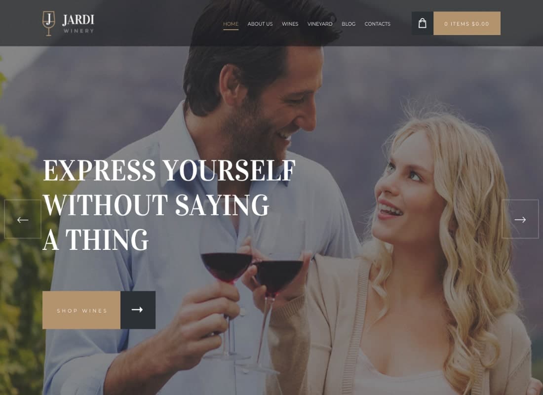 Jardi | Winery, Online Delivery Vineyard & Wine Shop WordPress Theme Website Template