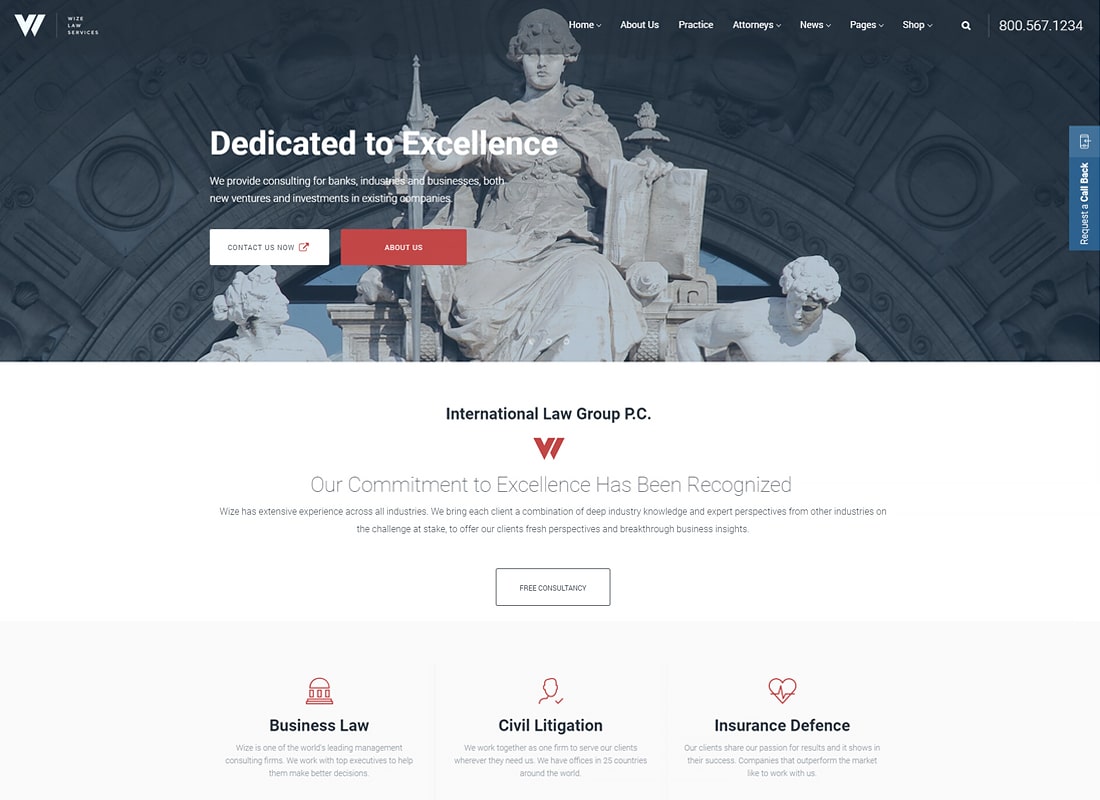 Law Services | Lawyer & Attorney Business WordPress - WizeLaw Website Template