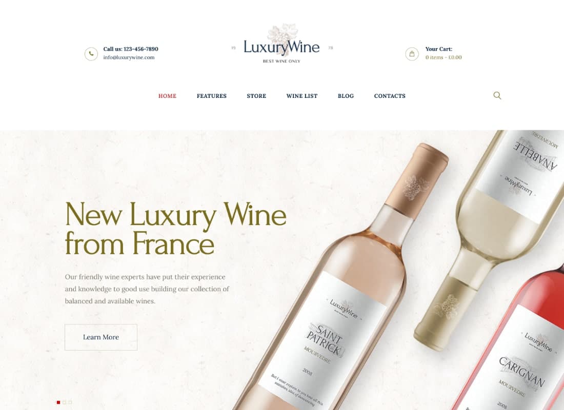 Luxury Wine | Liquor Store & Vineyard WordPress Theme + Shop Website Template