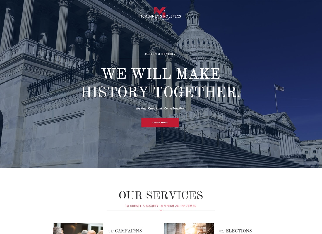 MCKinney's Politics | Elections Campaign & Political WordPress Theme Website Template