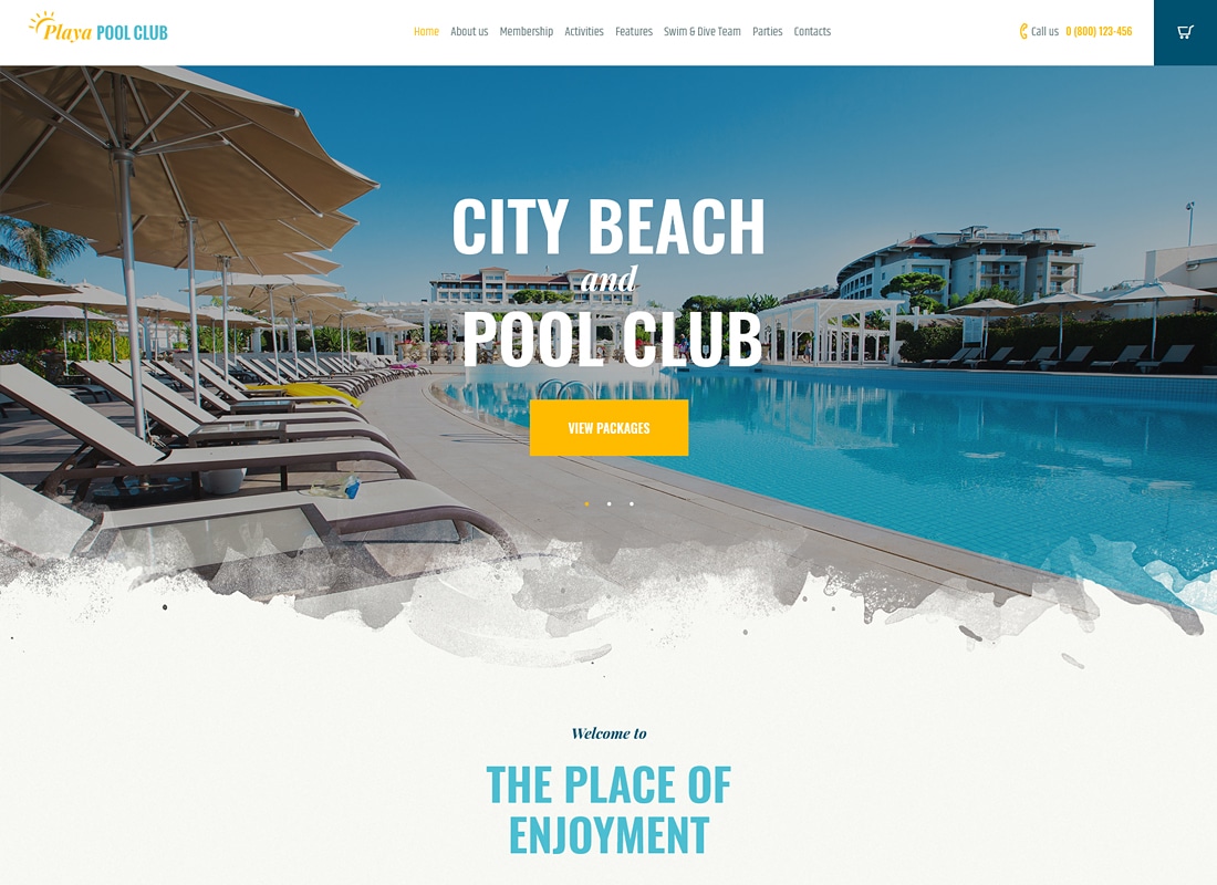 Playa | City and Private Beach & Pool Club WordPress Theme Website Template