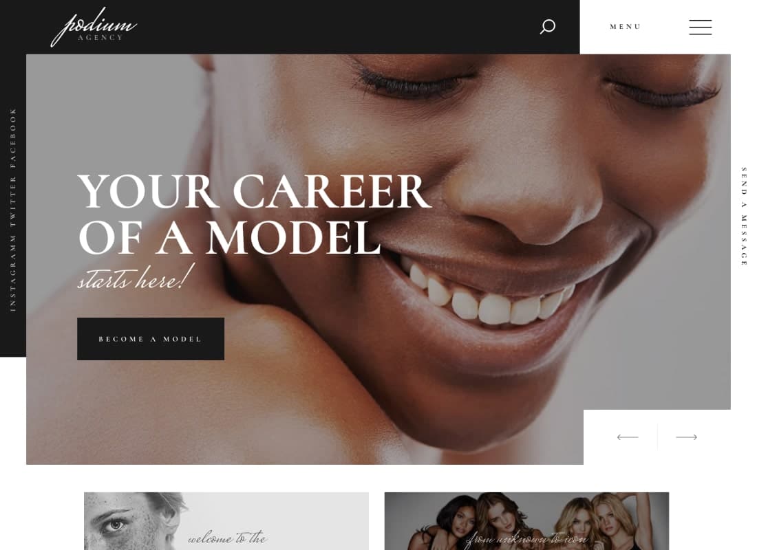 Podium | Model Agency WordPress Theme Website Template