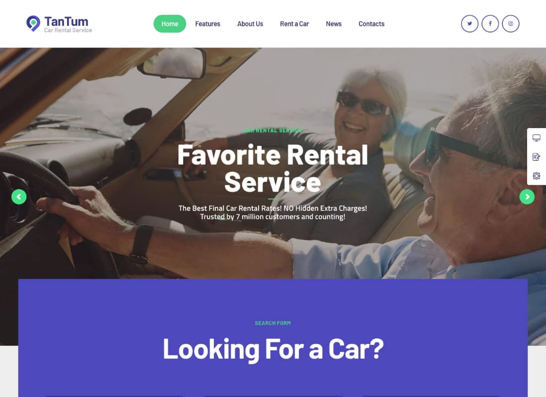 TanTum | Car, Scooter, Boat & Bike Rental Services WordPress Theme Website Template
