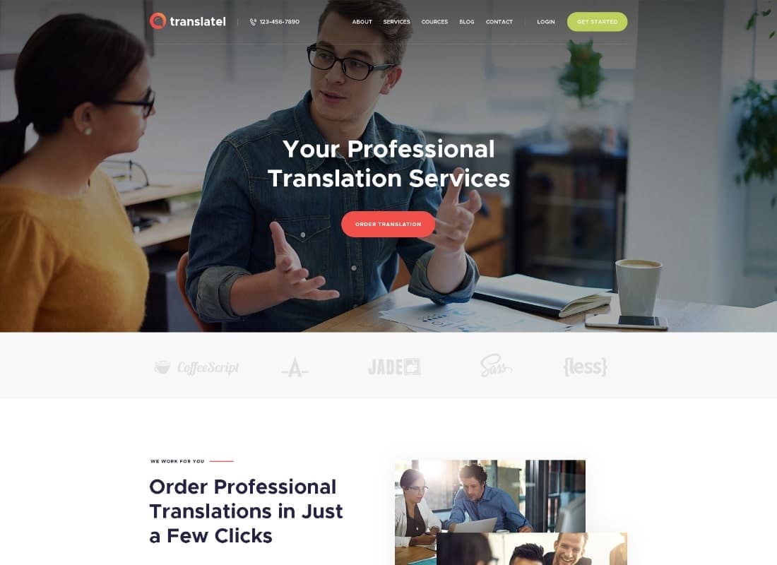 Translang - Language Courses & Translation Services Elementor Template Kit Website Template