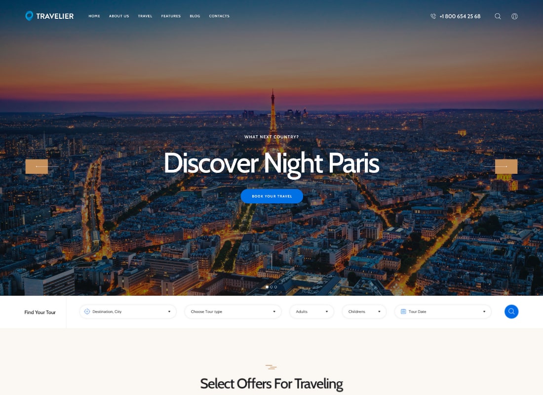 Travesia | A Travel Agency and Booking WordPress Theme Website Template