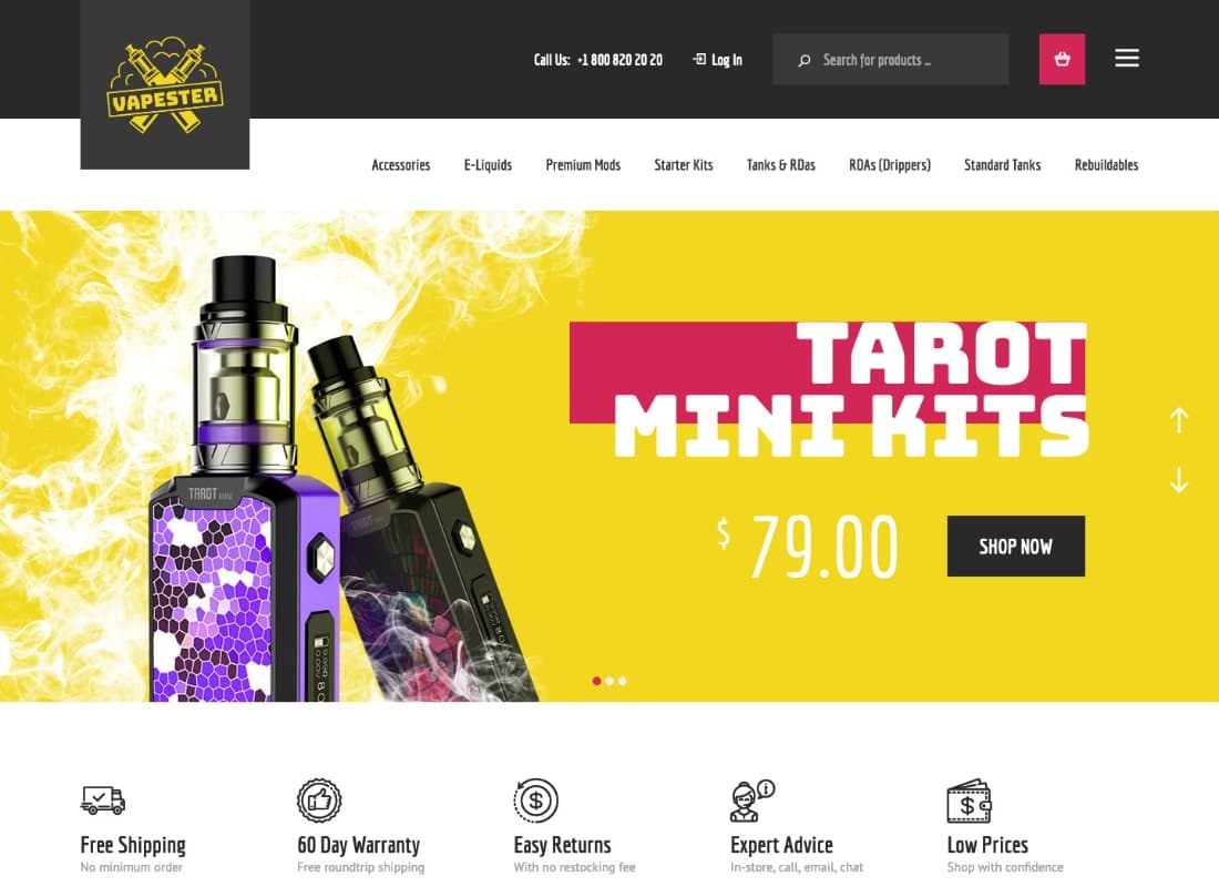 Vapester | Creative Cigarette Store & Vape Shop WooCommerce Theme  Website Template