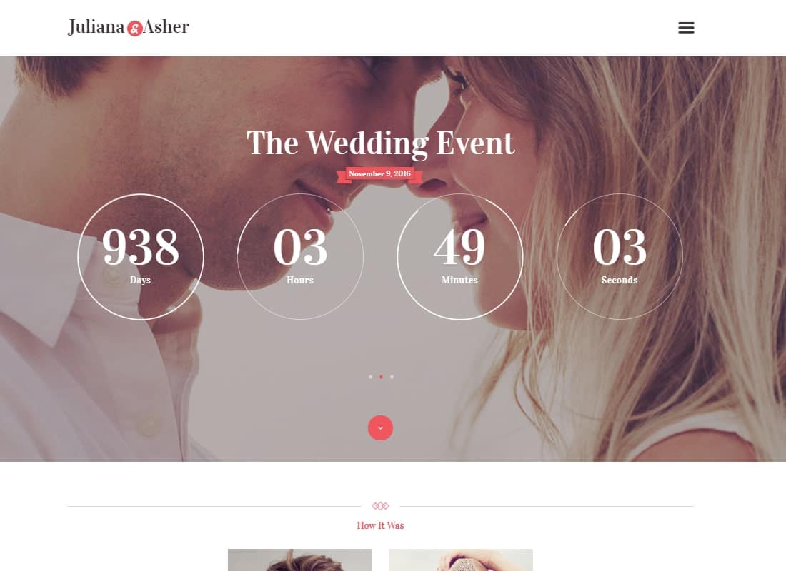 Wedding Day - Event WordPress Theme Website Template