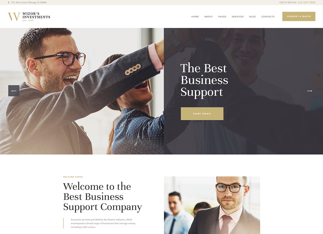 Wizor's | Investments & Business Consulting WordPress Theme Website Template