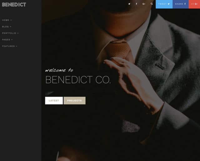 Benedict – Creative Side Navigation Blog/Portfolio template