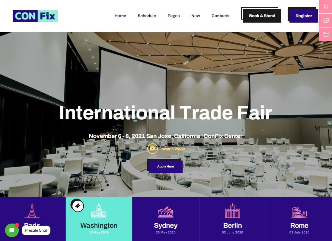 ConFix - Expo & Events WordPress Theme Website Template