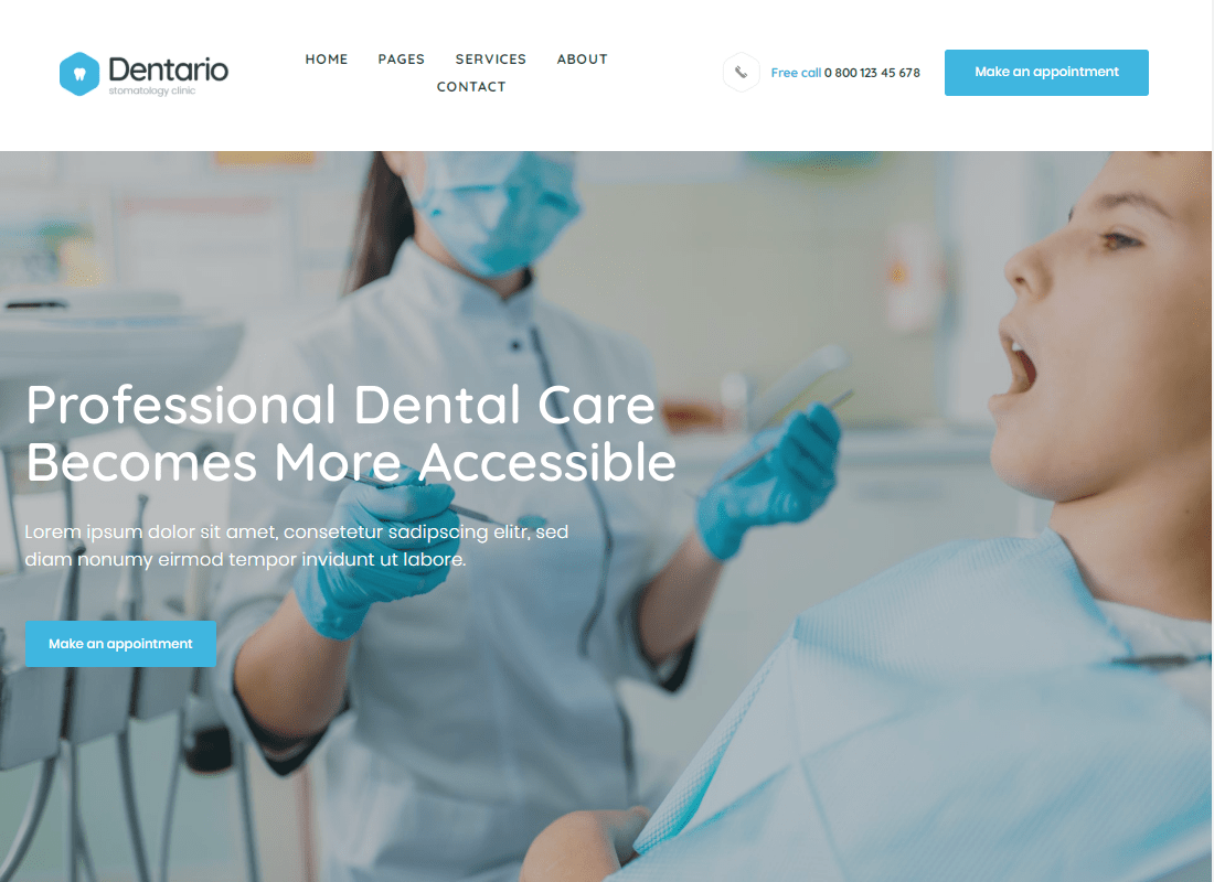 Dentario - Dentist & Medical Elementor Template Kit Website Template