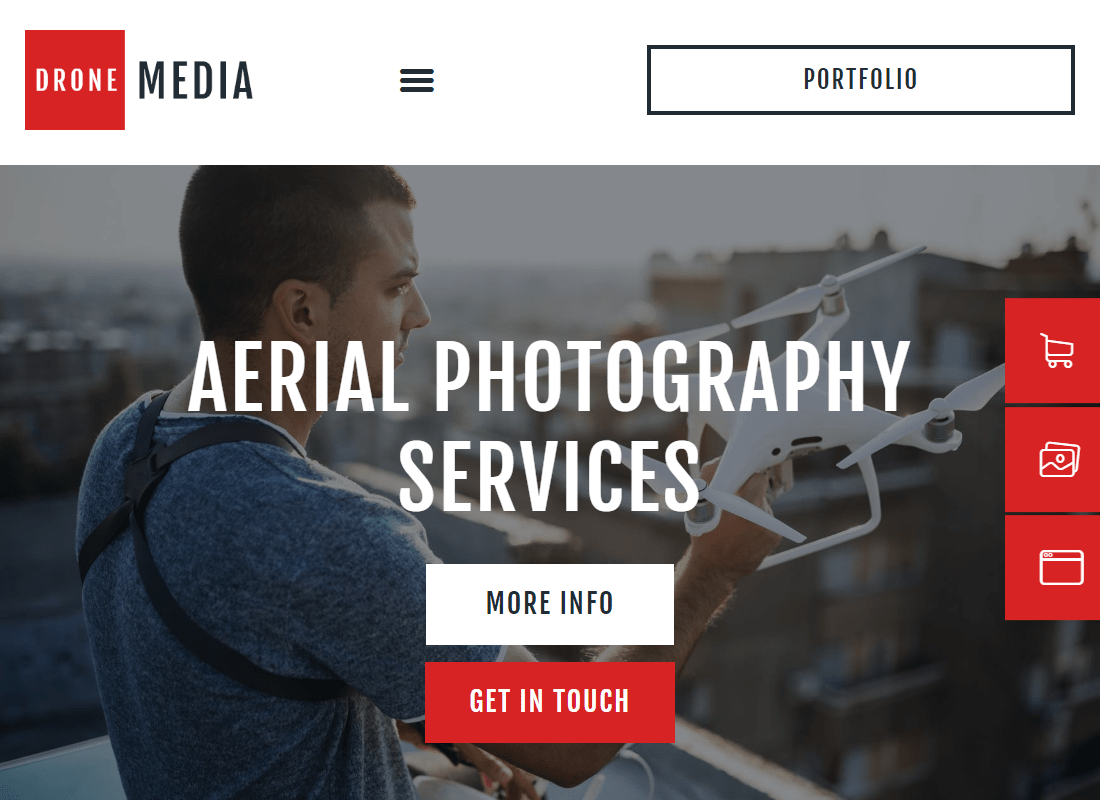 Drone Media - Aerial Photography & Videography Elementor Template Kit Website Template
