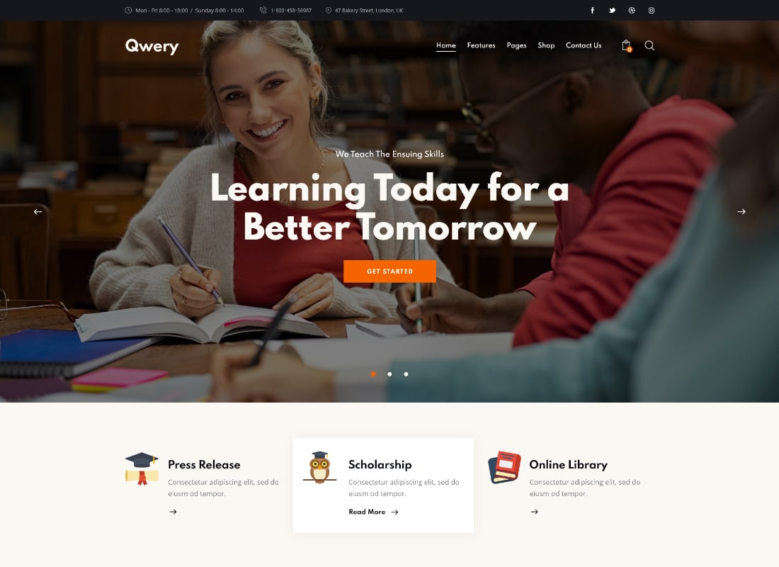 Qwery - Multi-Purpose Business WordPress Theme + RTL Website Template