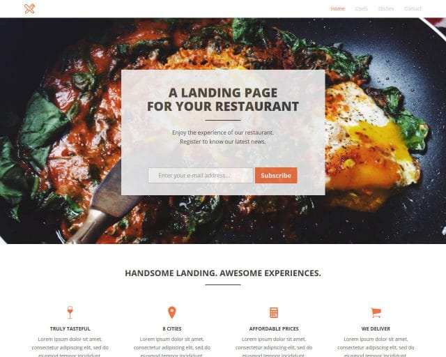 FoodLanding – Bootstrap Landing Page Template