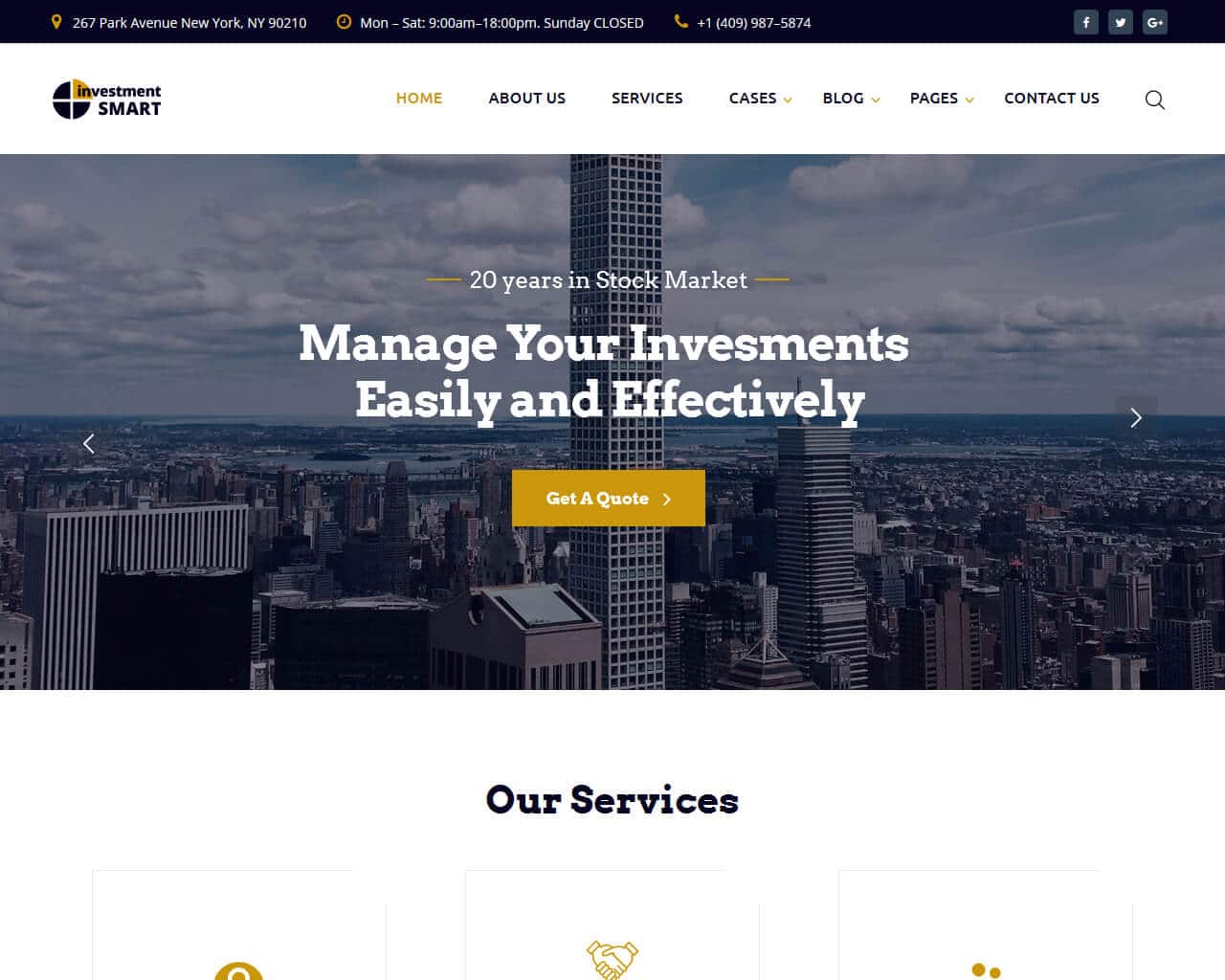 Investment Smart Website Template