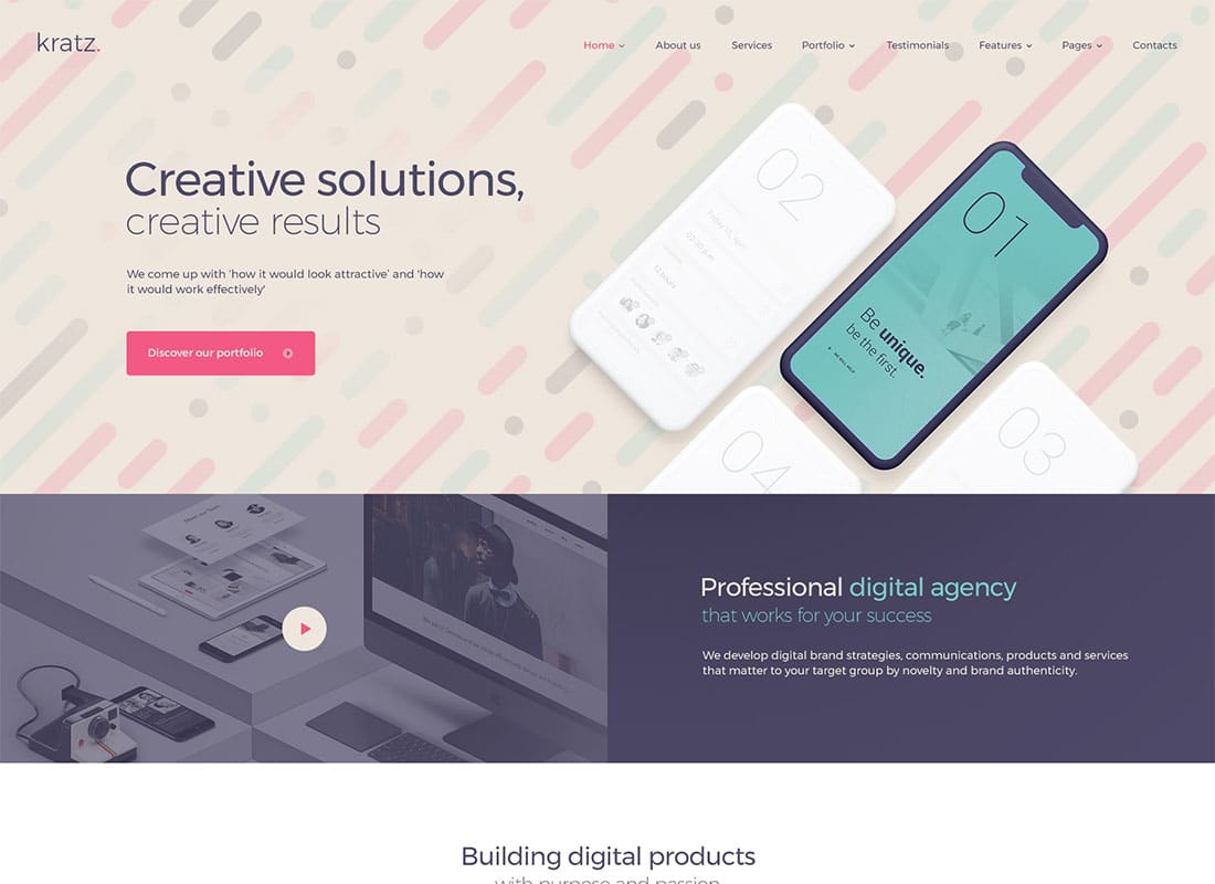 Kratz | Digital Agency Marketing and SEO WordPress Theme Website Template
