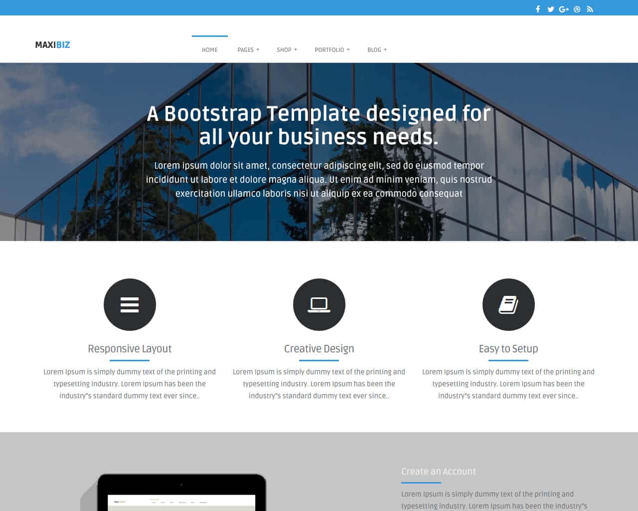 MaxiBiz – Bootstrap Business Website Template