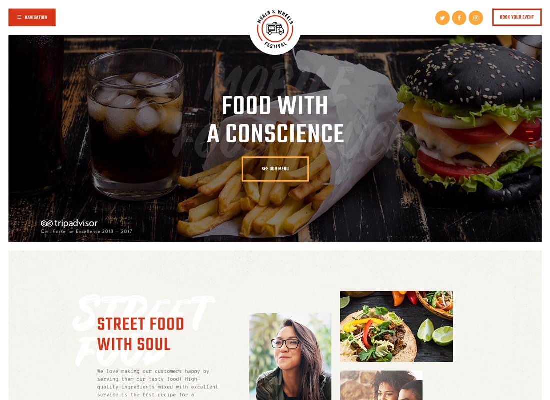 Meals & Wheels | Street Food Festival & Fast Food Delivery WordPress Theme Website Template
