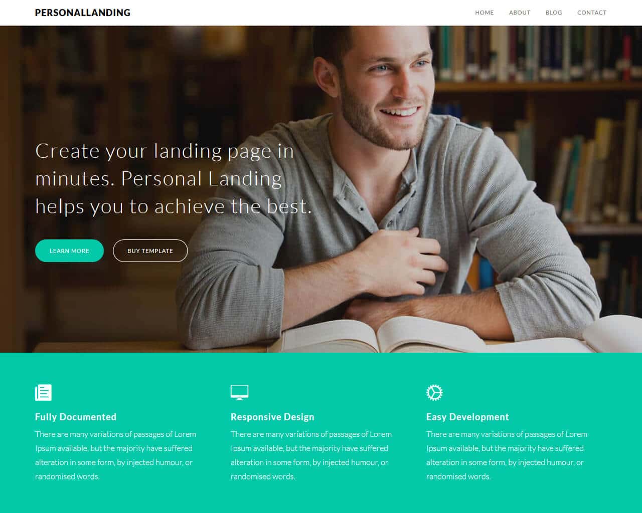 PersonalLanding – Bootstrap Landing Page Template