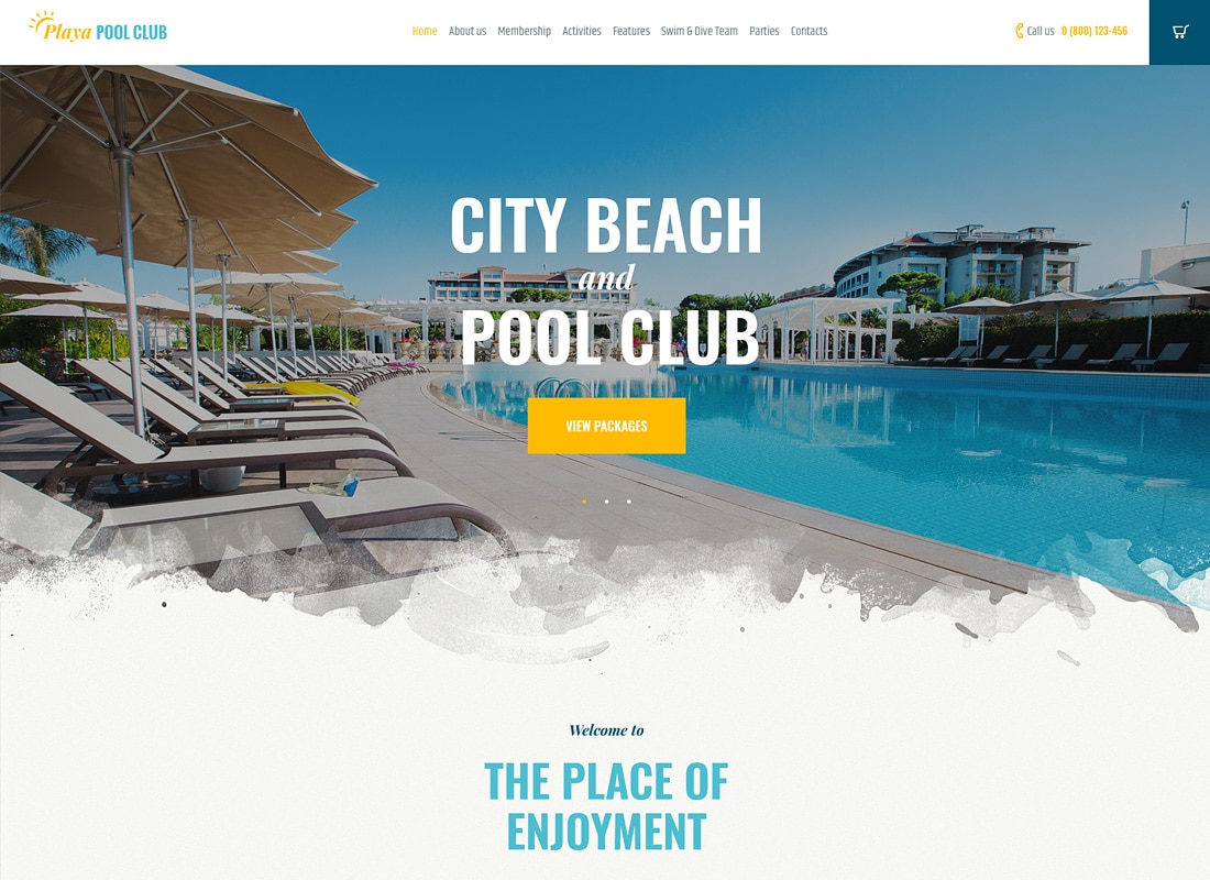 Playa | City Beach & Pool Club WordPress Theme Website Template
