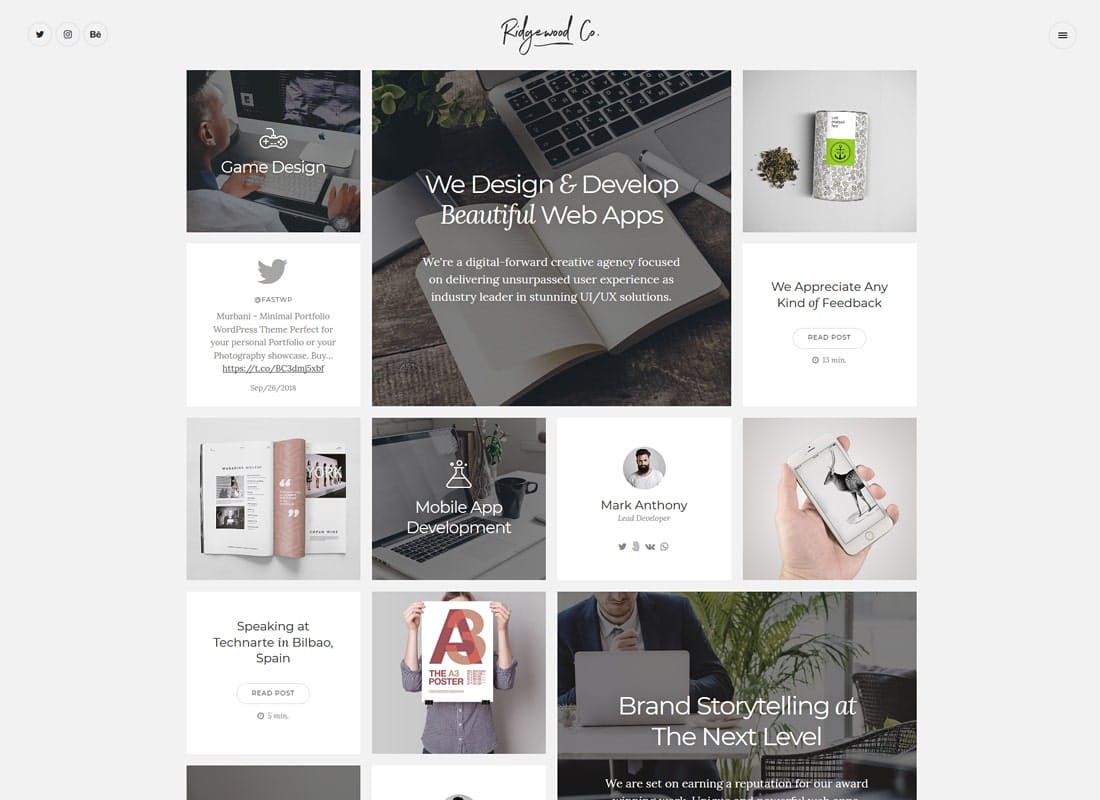 Ridgewood | Contemporary & Creative Portfolio WordPress Theme Website Template