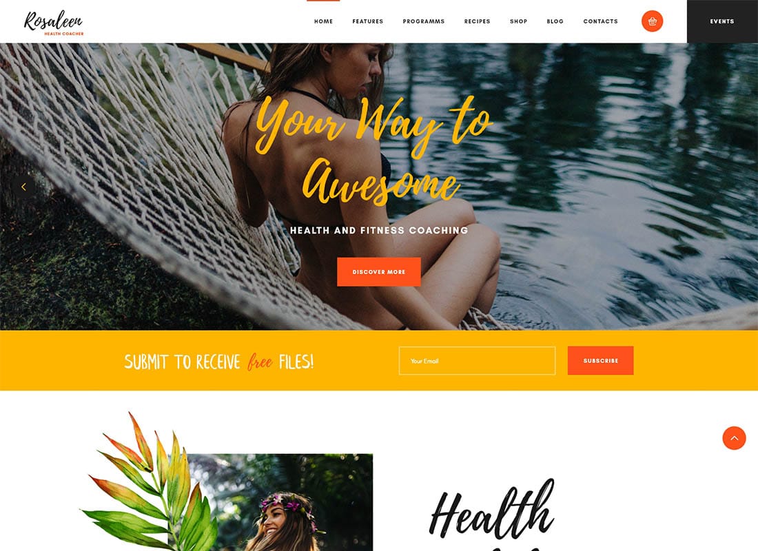 Rosaleen - Health Coach, Speaker & Motivation WordPress Theme Website Template