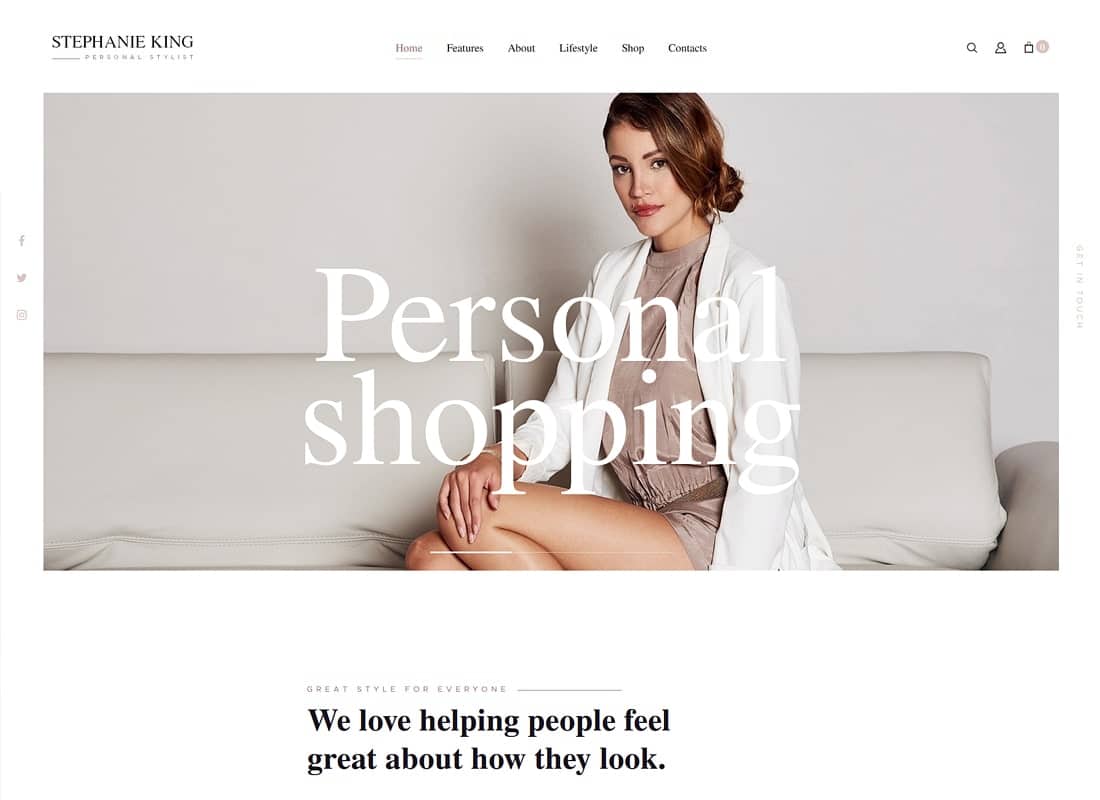 S.King | Personal Stylist and Fashion Blogger WordPress Theme Website Template