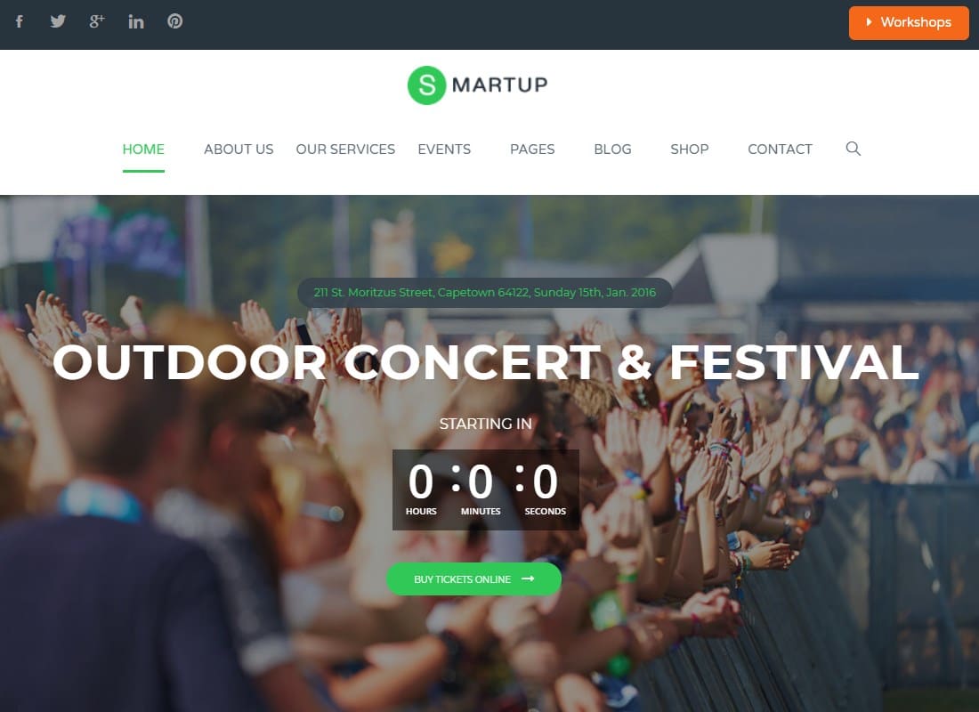 Smart Up - Conference & Event Management WordPress Theme Website Template