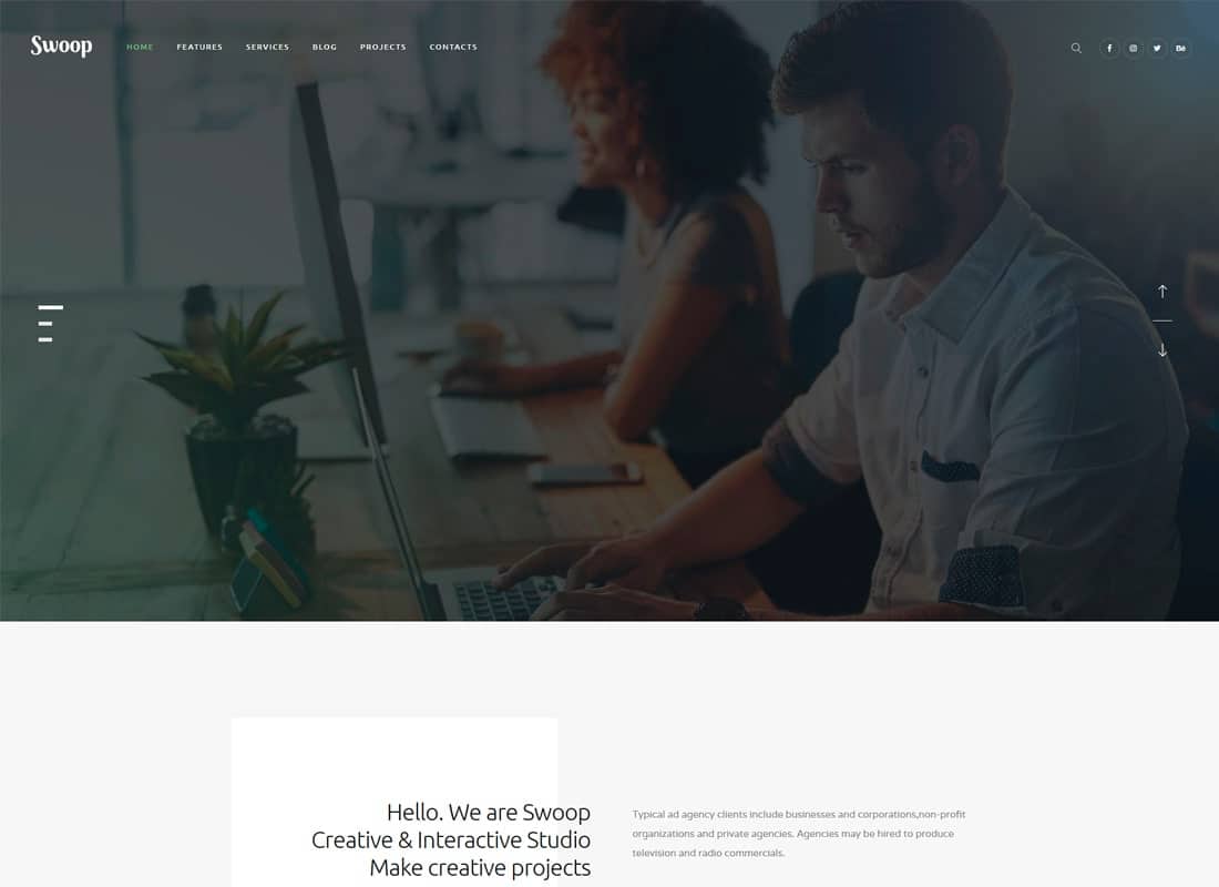 Swoop | Web Studio & Creative Agency WordPress Theme Website Template