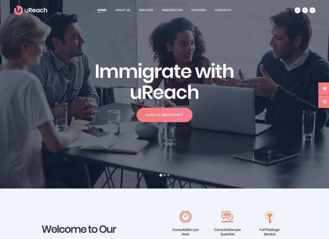 uReach | Immigration & Relocation Law Consulting WordPress Theme Website Template