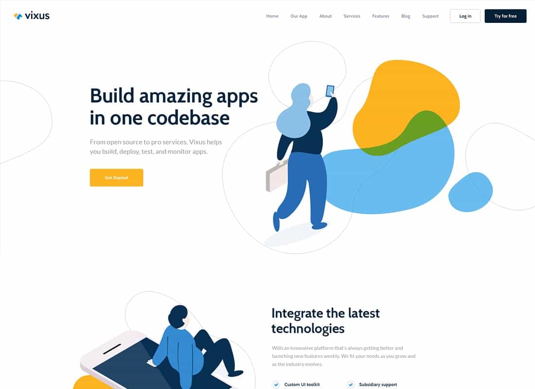Vixus | Startup & Mobile App WordPress Landing Page Theme Website Template