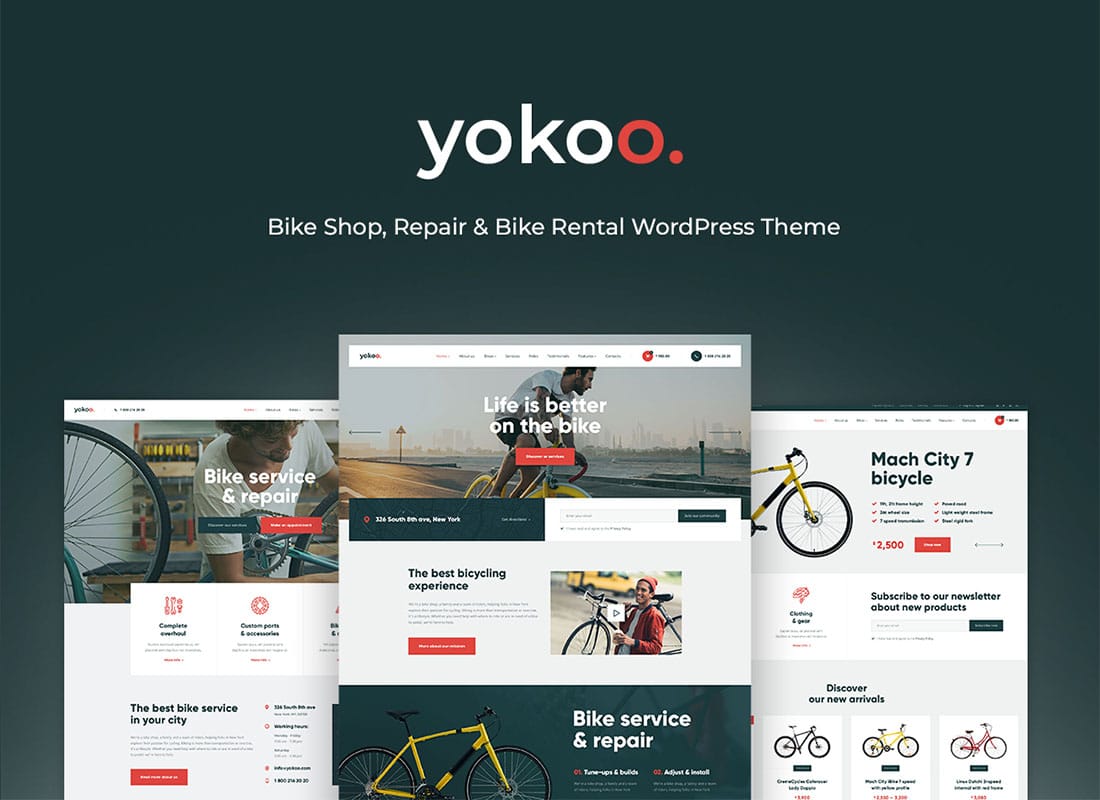 Yokoo - Bike Shop & Bicycle Rental WordPress Theme Website Template
